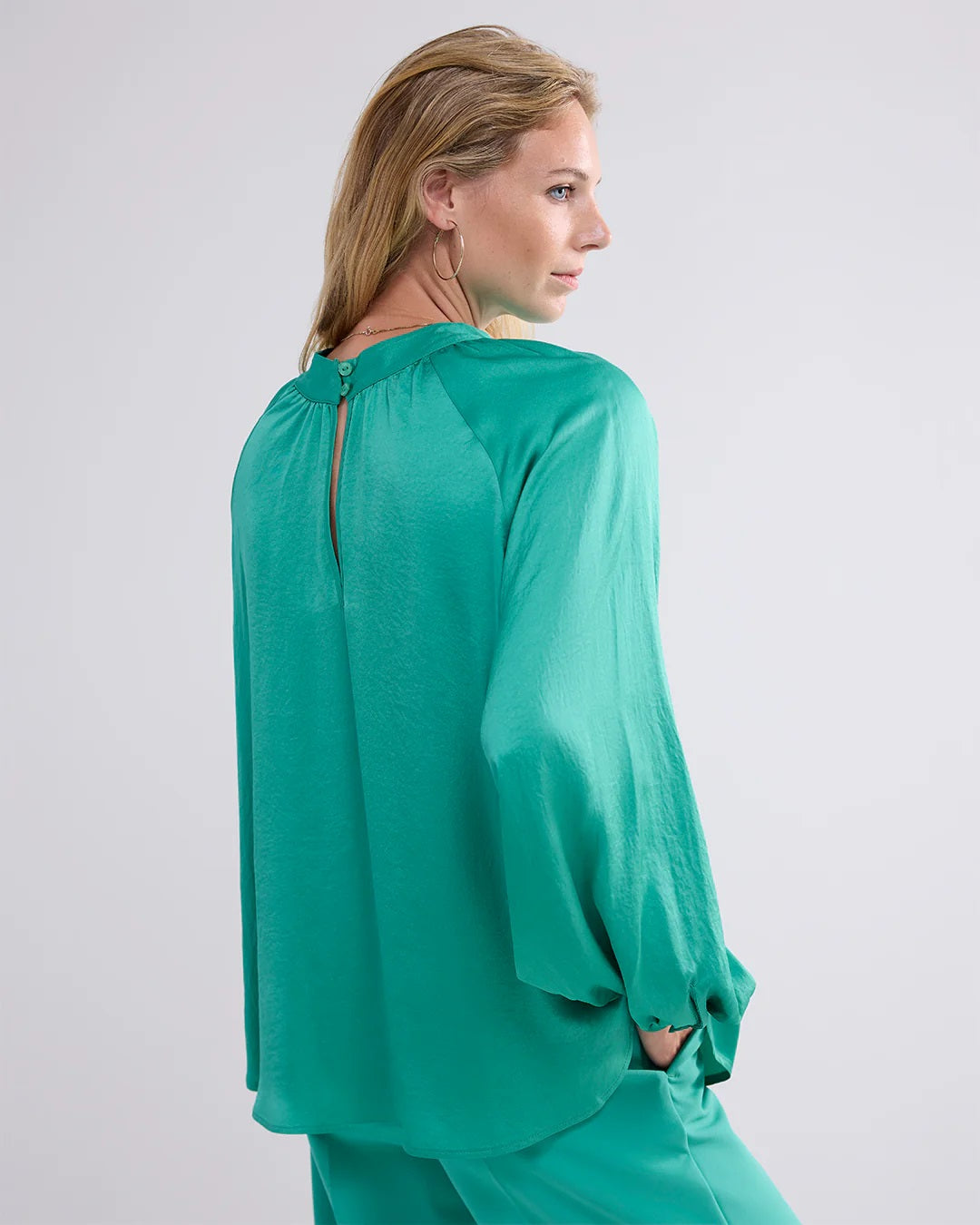 Shiny Blouse 2-in-1 - Aqua Green - Summum