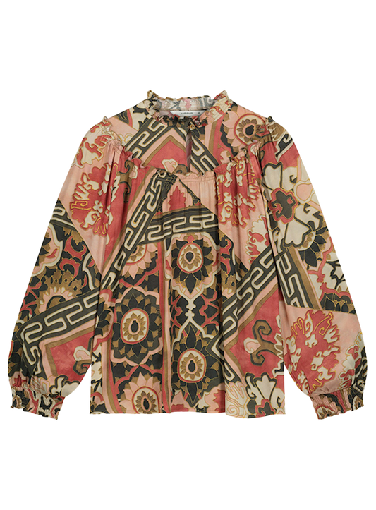 Patchwork Blouse Rouge - Summum