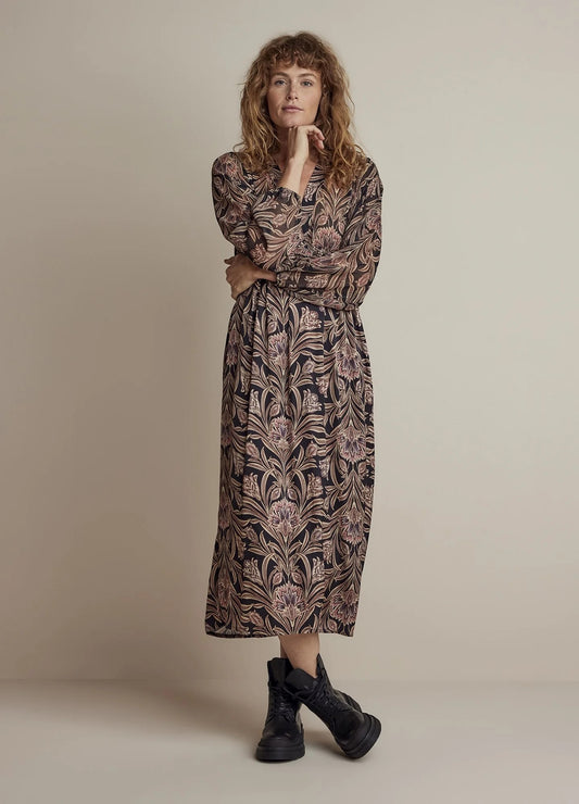 Shiny Floral Maxi Dress - Summum