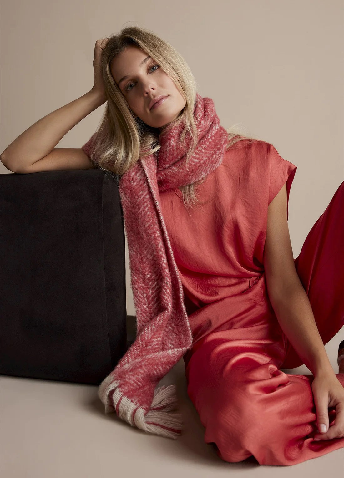 Herringbone Scarf - Rouge - Summum