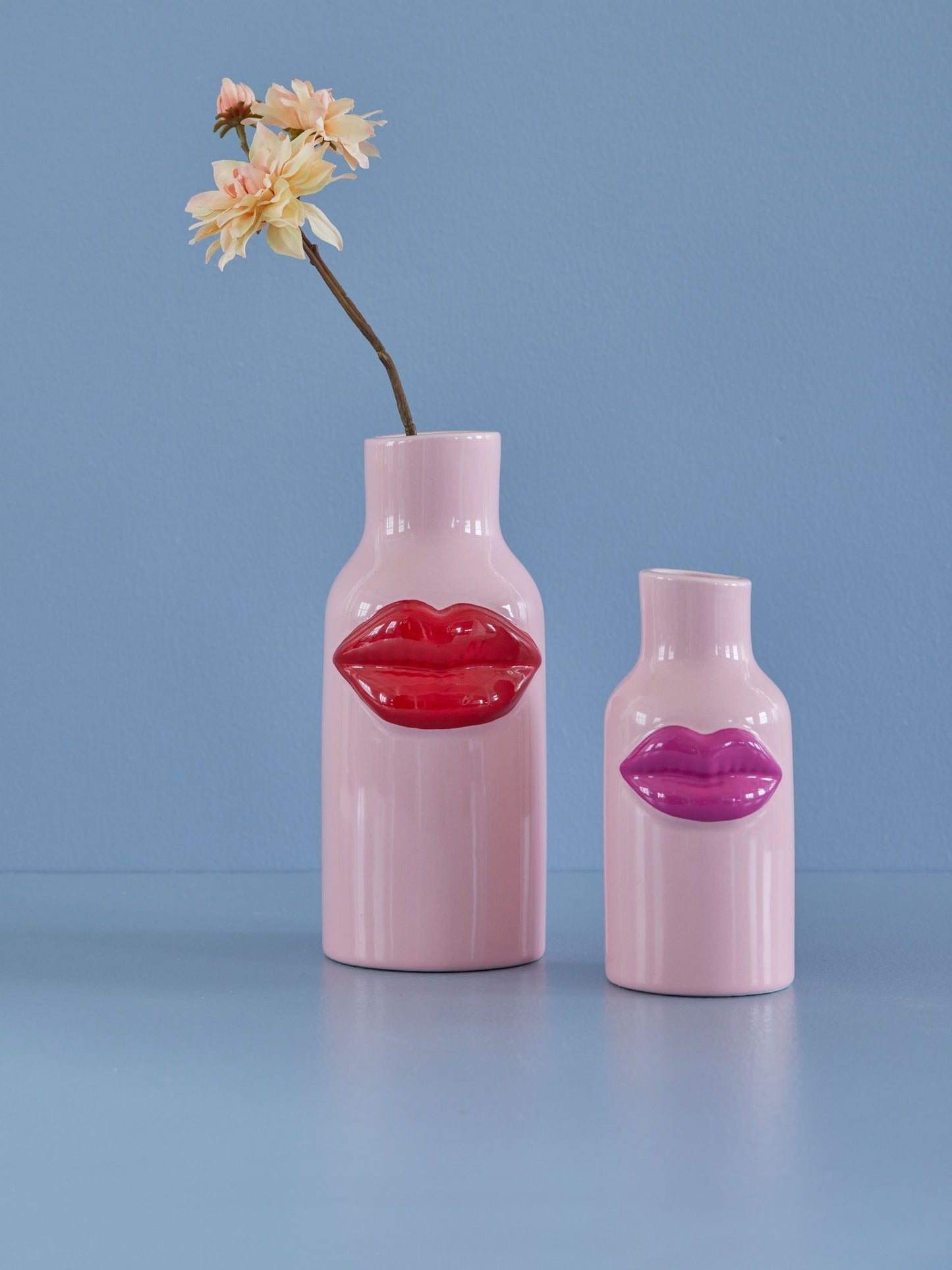 RICE Keramikk Vase "Red Lips" Stor - Rosa