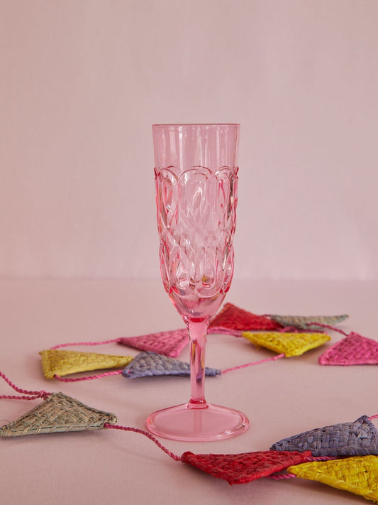 RICE - Champagneglass Akryl Rosa