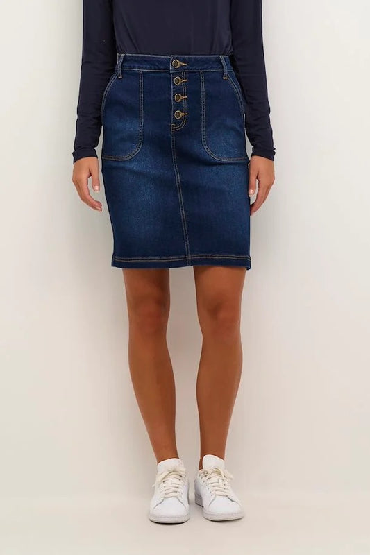 Briana Denim Skirt - Dark Blue Wash - Culture