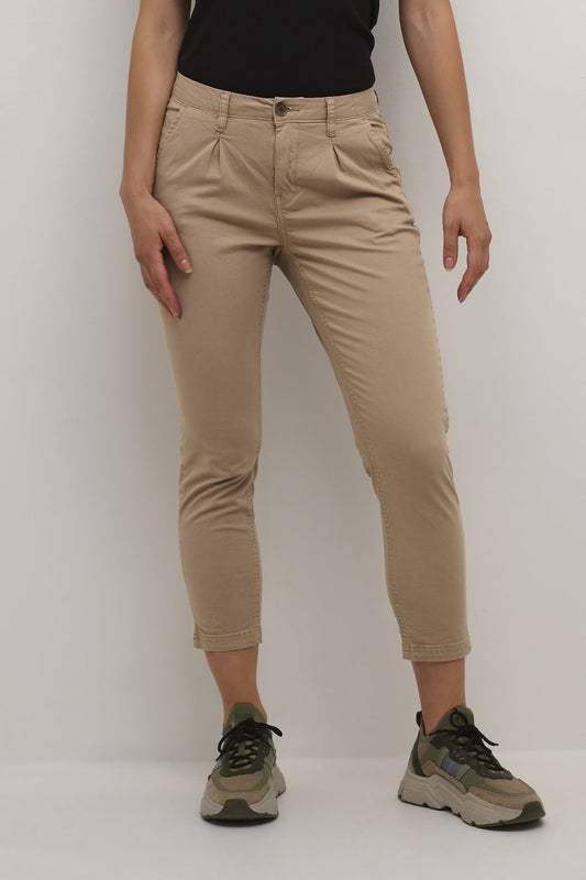 Brita Cropped Chinos - Beige - Culture