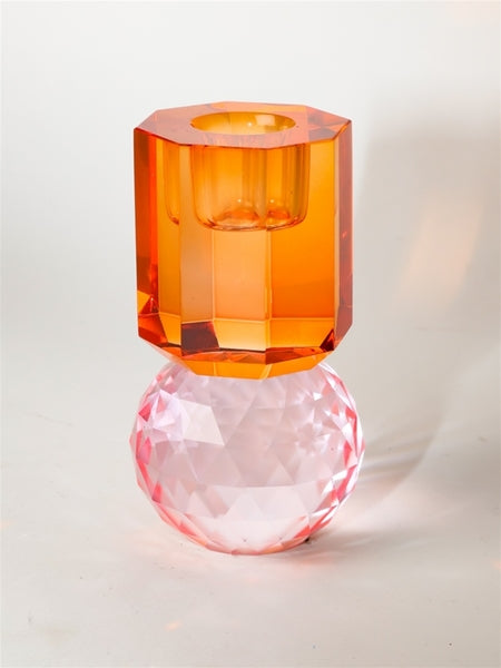 Crystal Holder - Pink/Amber 10,5x6x6 cm