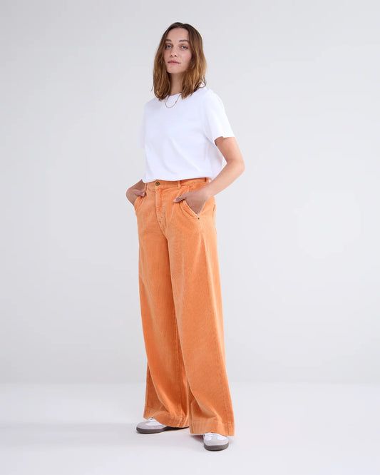 Flared Pants Fluid Stretch Cord - Orange - Summum