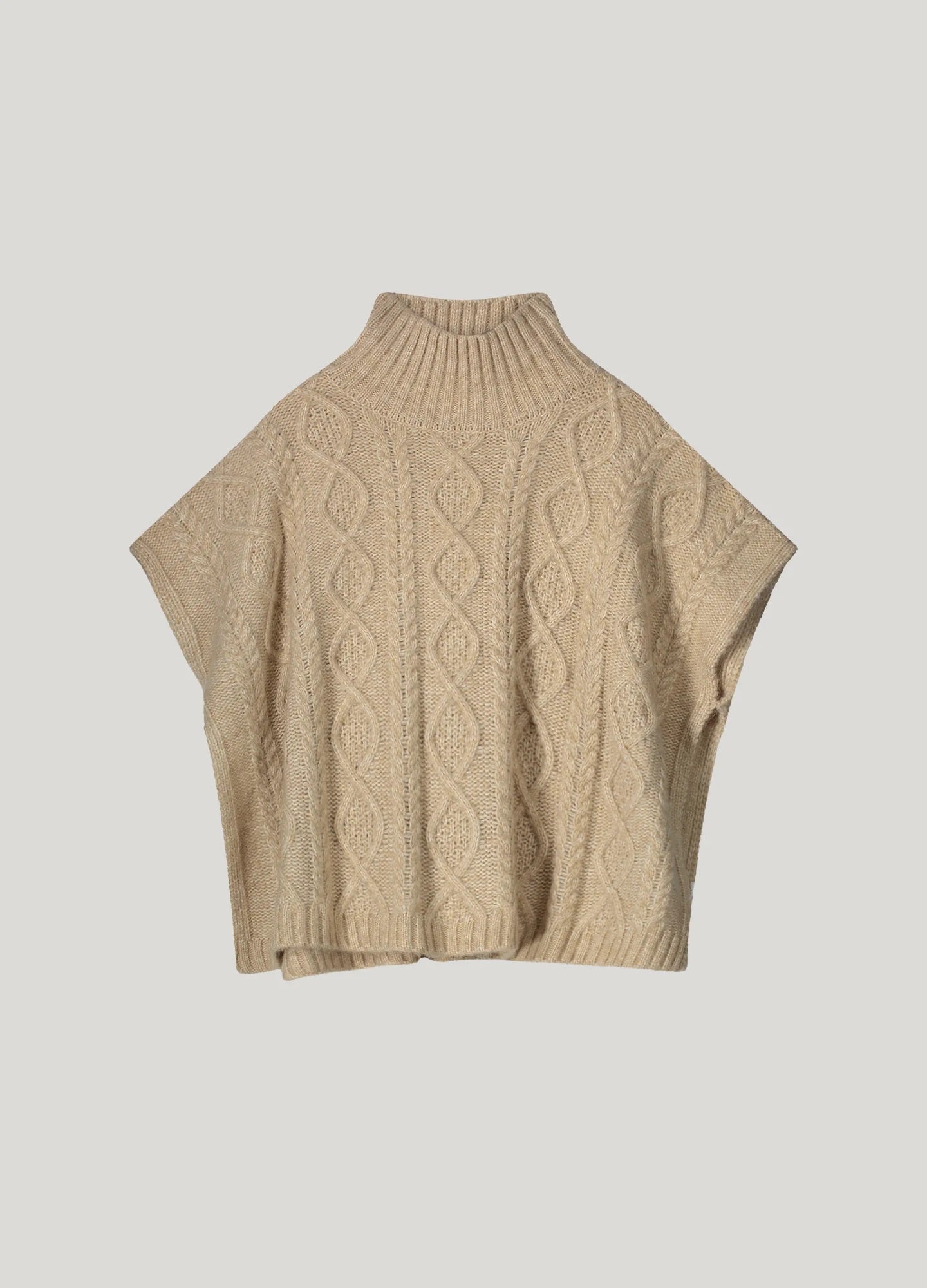 Poncho with Turtleneck - Ivory - Summum