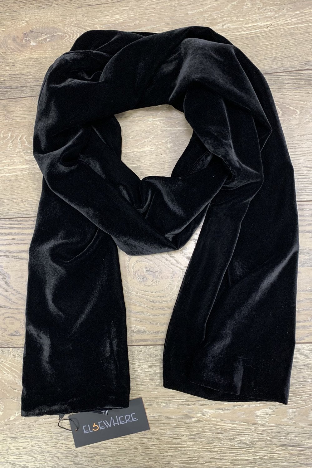 Sofia Velvet Scarf - Black - ELSEWHERE