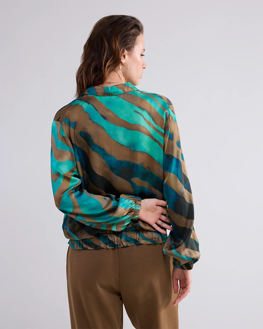 Bomber Blouse Tiger - Aqua Green - Summum