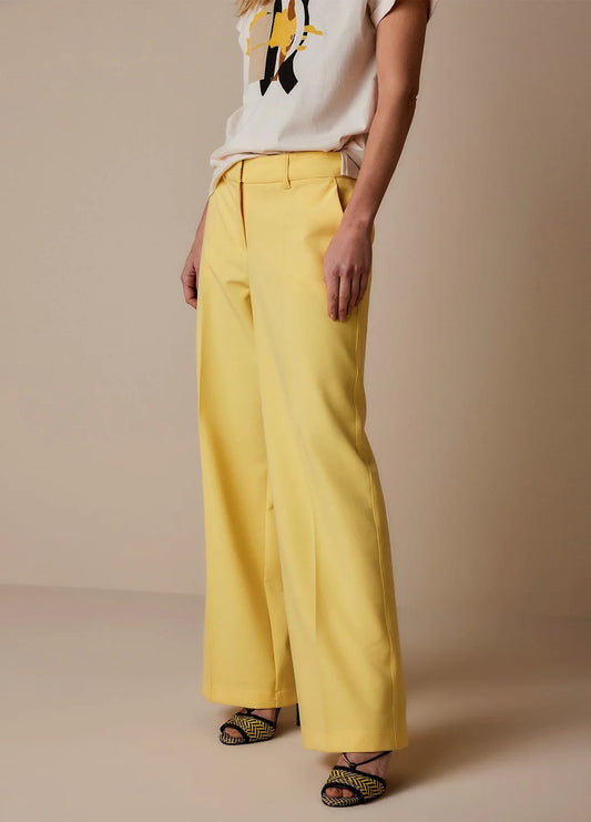 Wide-Leg Suit Trouser - Banana Cream